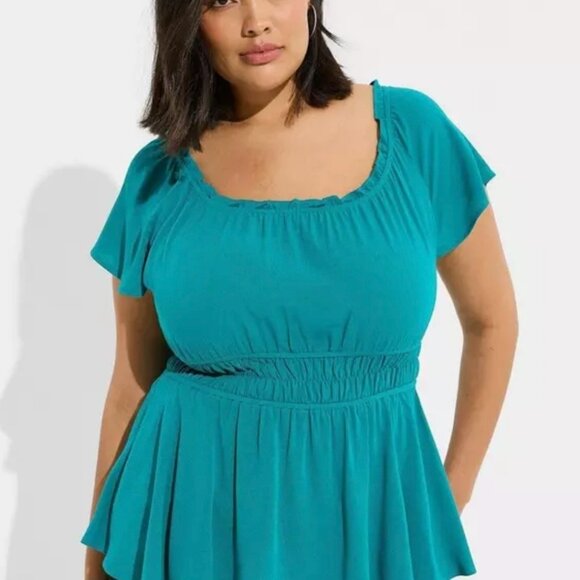 Babydoll Washable Gauze Short Sleeve Top - Picture 3 of 4